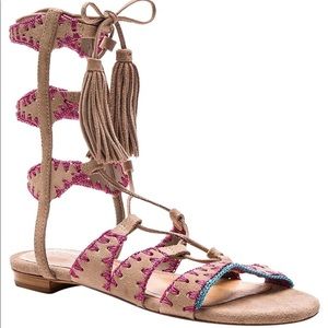 Schutz Genuine Suede Gladiator Sandal